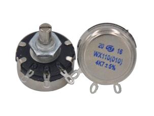 Metal 29mm Single-Turn Round Shaft Potentiometer, WX110 Series